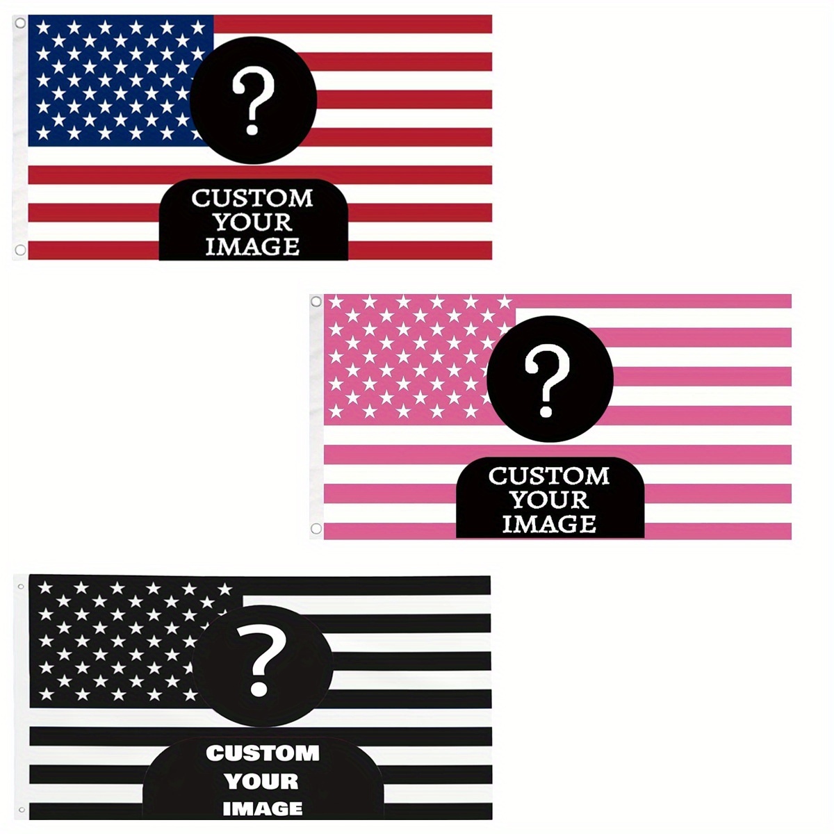 Company Profile Printing - 1pc Custom Classic Pink/Black American Flag,