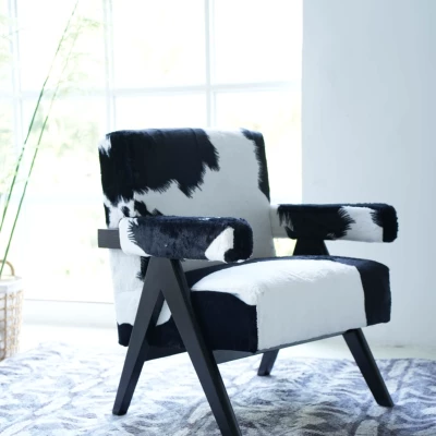 Cow Print Accent Chair  Tufted - đánh giá và giá Commercial Fabric Printing